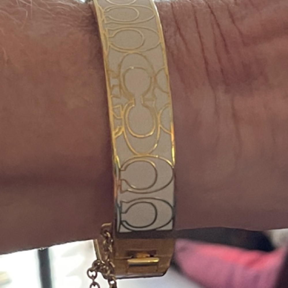 Coach Gold and Cream Signature Bracelet
